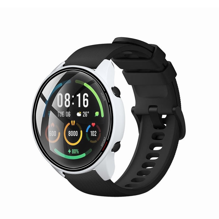 Super Flot Xiaomi Mi Watch Color Cover med Skærmbeskytter i Plastik og Glas - Hvid#serie_1