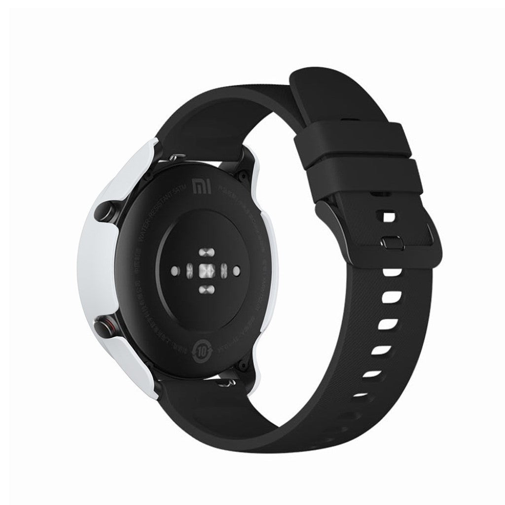 Super Flot Xiaomi Mi Watch Color Cover med Skærmbeskytter i Plastik og Glas - Hvid#serie_1