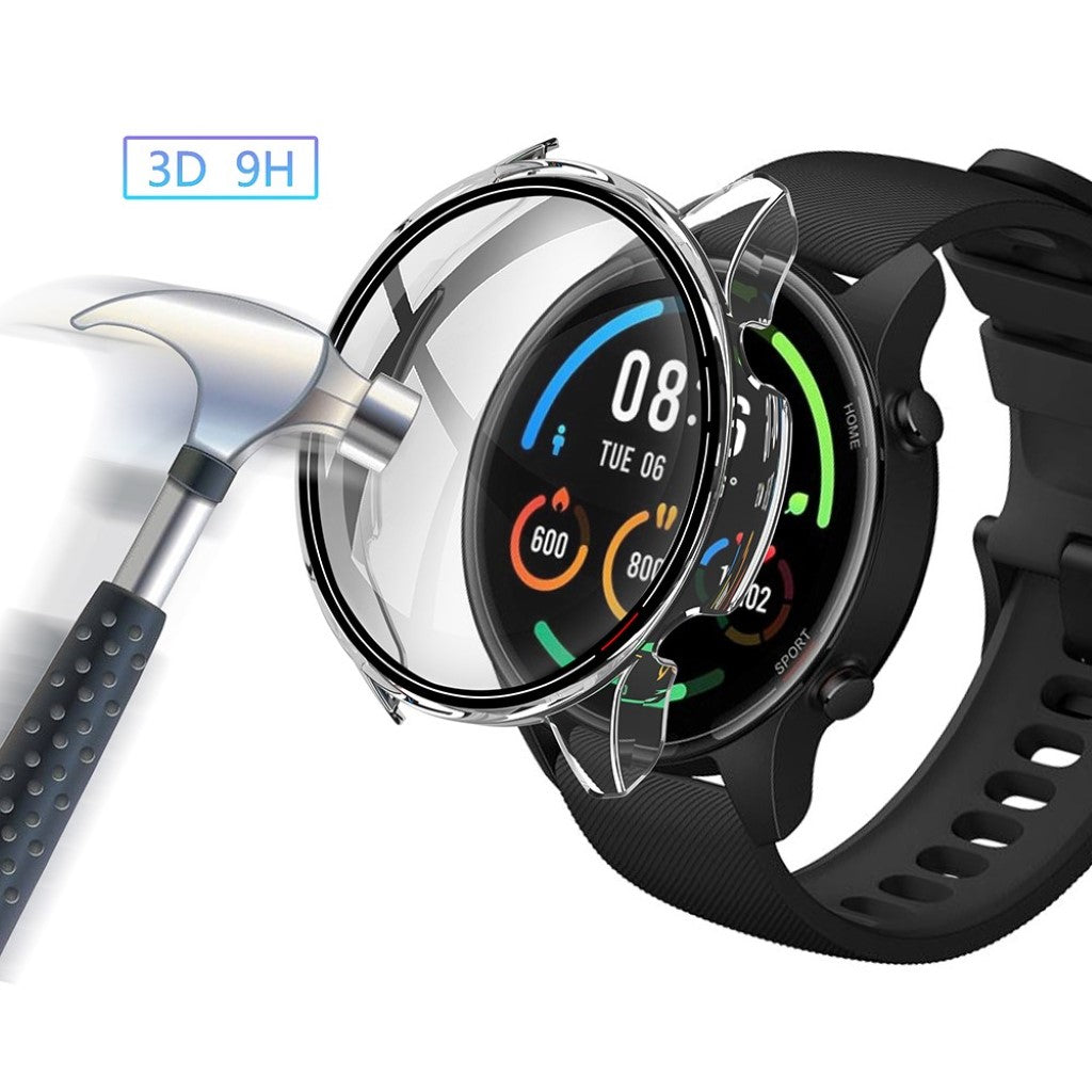 Super Flot Xiaomi Mi Watch Color Cover med Skærmbeskytter i Plastik og Glas - Gennemsigtig#serie_4