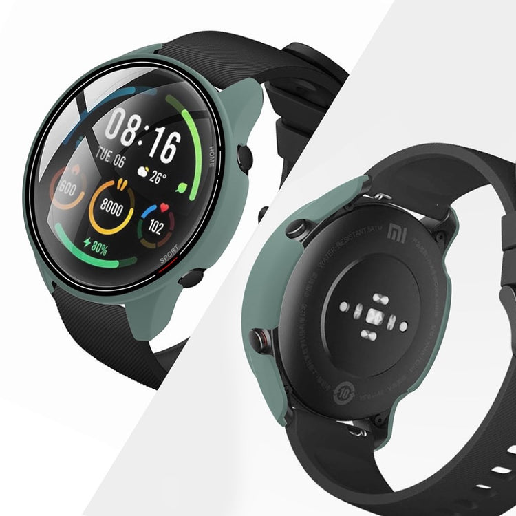 Super Flot Xiaomi Mi Watch Color Cover med Skærmbeskytter i Plastik og Glas - Grøn#serie_5