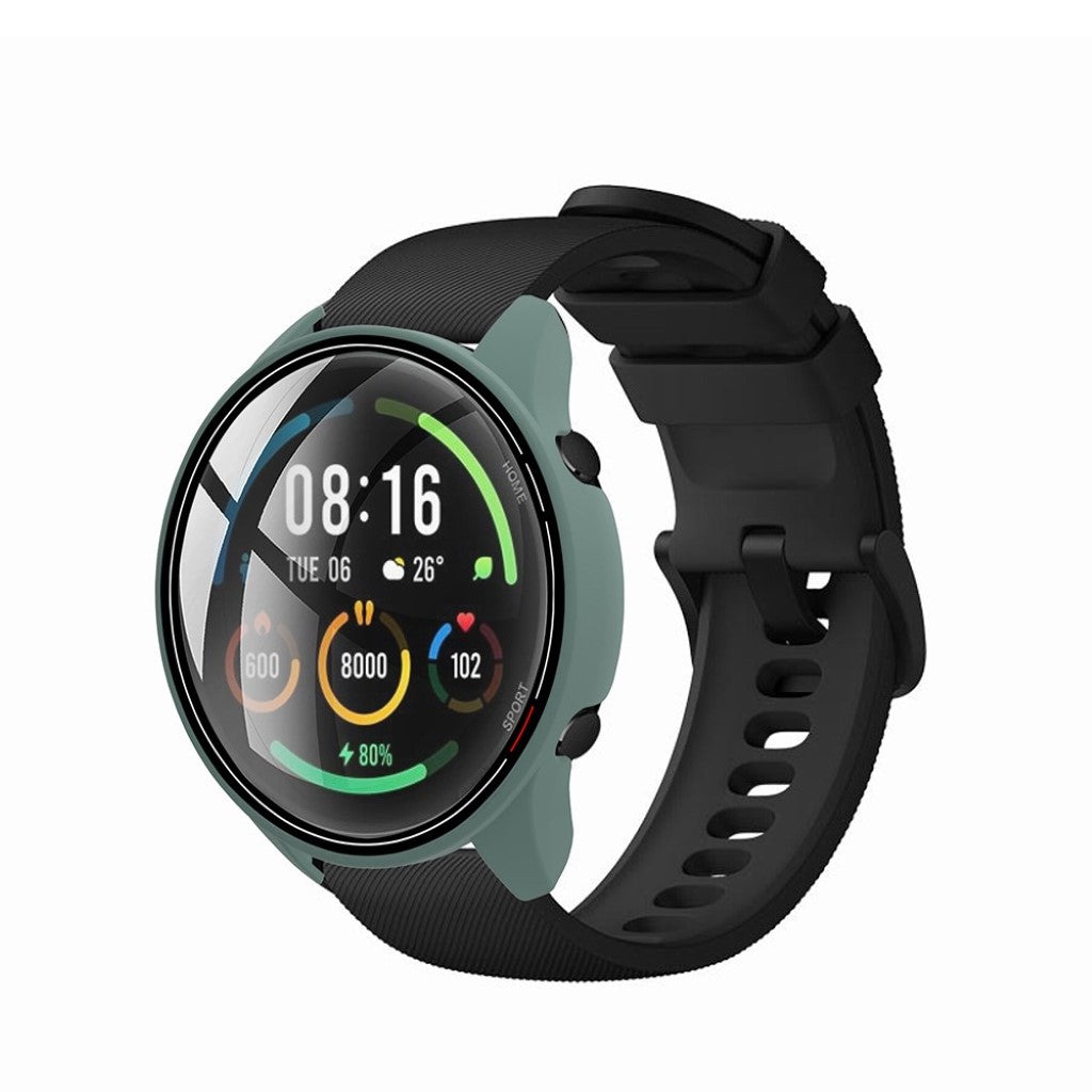 Super Flot Xiaomi Mi Watch Color Cover med Skærmbeskytter i Plastik og Glas - Grøn#serie_5