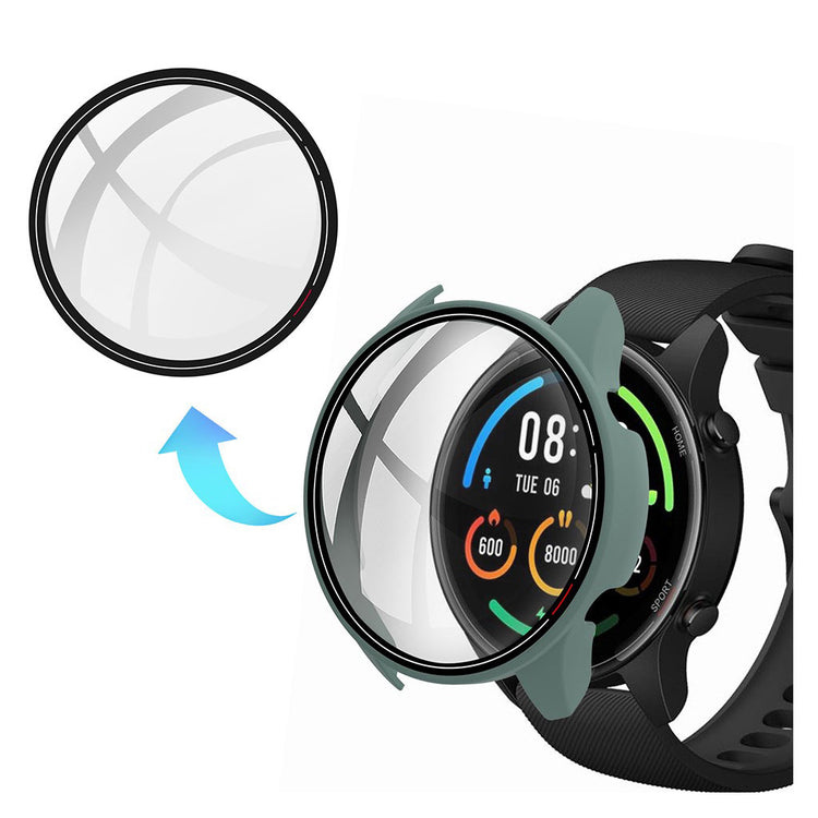 Super Flot Xiaomi Mi Watch Color Cover med Skærmbeskytter i Plastik og Glas - Grøn#serie_5