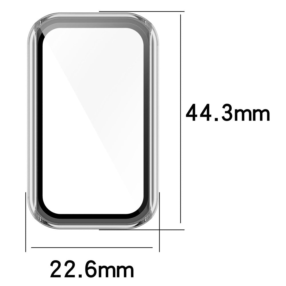 Meget Fint Xiaomi Redmi Smart Band Pro Cover med Skærmbeskytter i Plastik og Hærdet Glas - Blå#serie_2