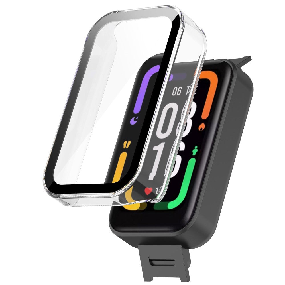Meget Fint Xiaomi Redmi Smart Band Pro Cover med Skærmbeskytter i Plastik og Hærdet Glas - Gennemsigtig#serie_4
