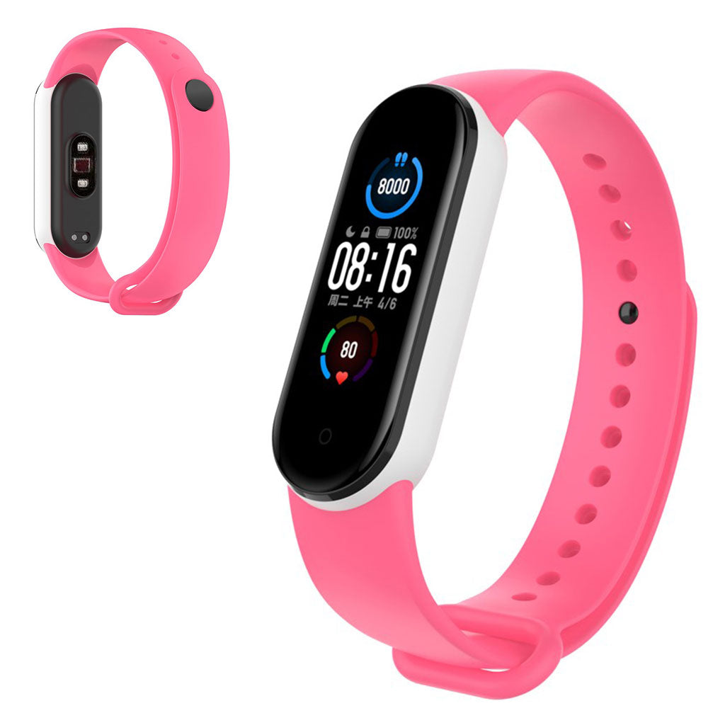 Vildt hårdfør Xiaomi Mi Band 5 Silikone Rem - Pink#serie_5