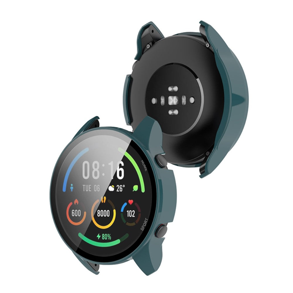 Godt Xiaomi Mi Watch Color Sports Cover med Skærmbeskytter i Plastik og Hærdet Glas - Grøn#serie_3