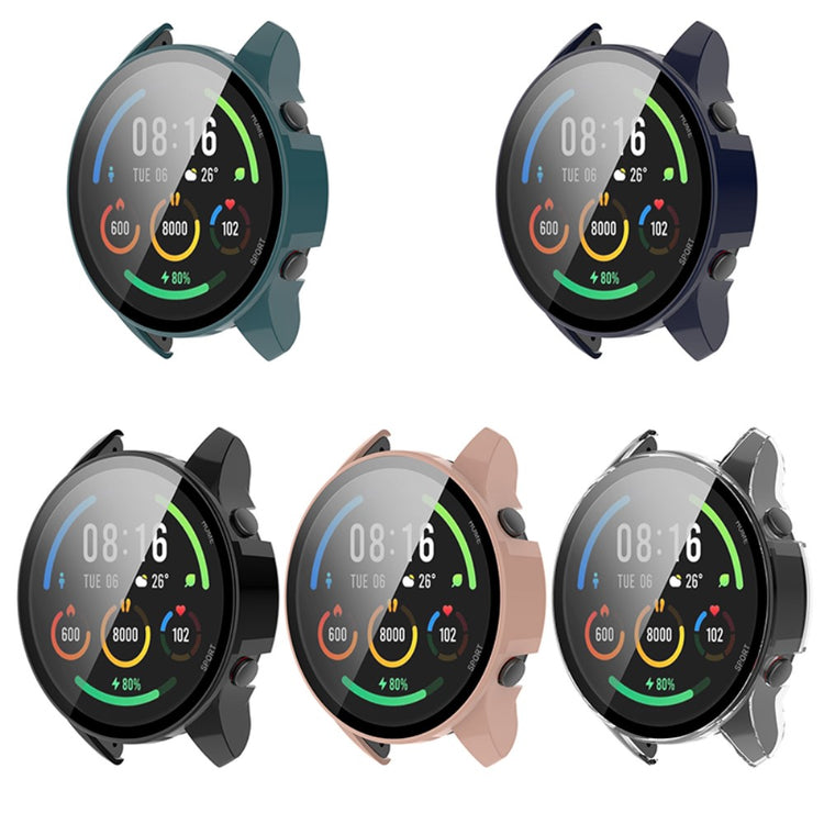 Godt Xiaomi Mi Watch Color Sports Cover med Skærmbeskytter i Plastik og Hærdet Glas - Gennemsigtig#serie_4