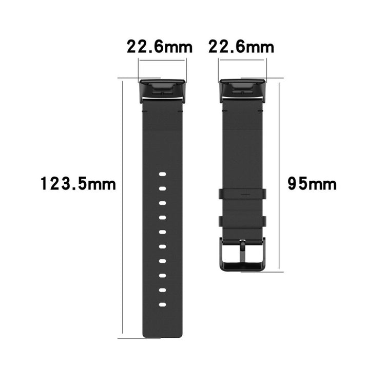 Mega kønt Fitbit Charge 4 / Fitbit Charge 3 Ægte læder Rem - Sort#serie_1