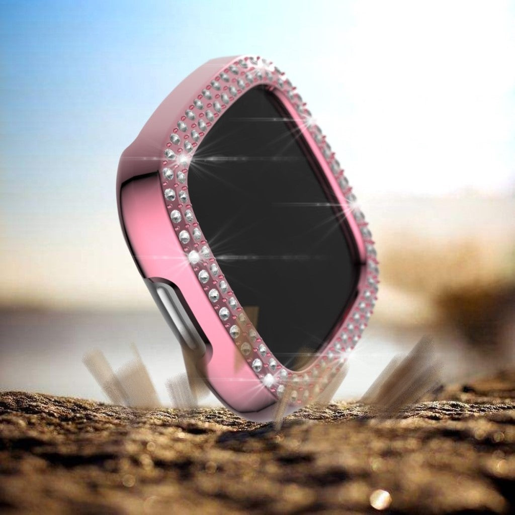 Fitbit Versa 3 / Fitbit Sense  Rhinsten og Silikone Bumper  - Pink#serie_5