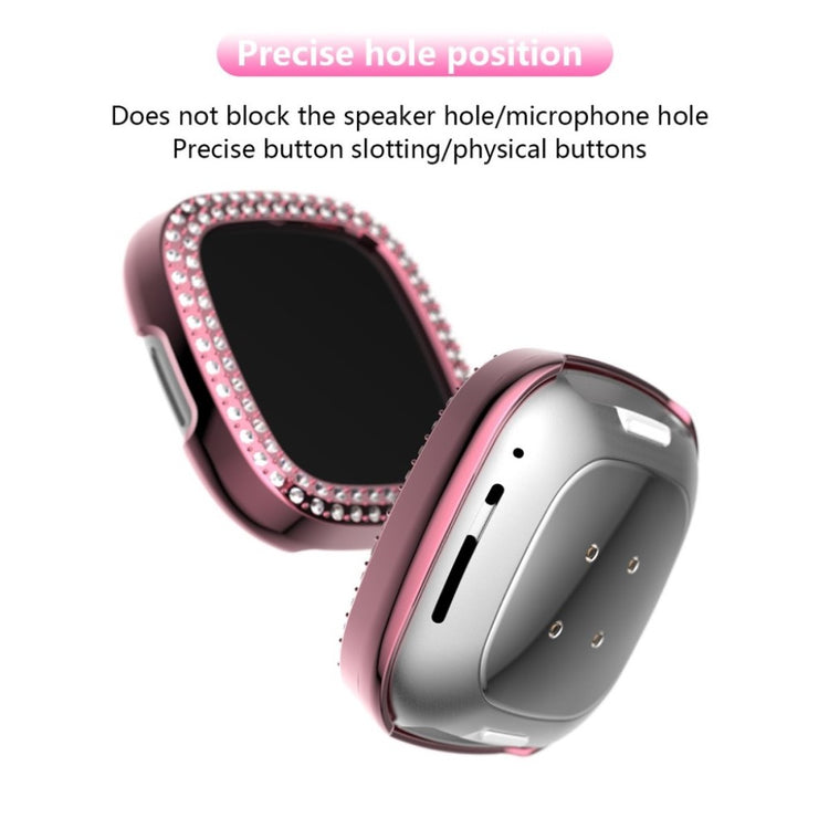 Fitbit Versa 3 / Fitbit Sense  Rhinsten og Silikone Bumper  - Pink#serie_5