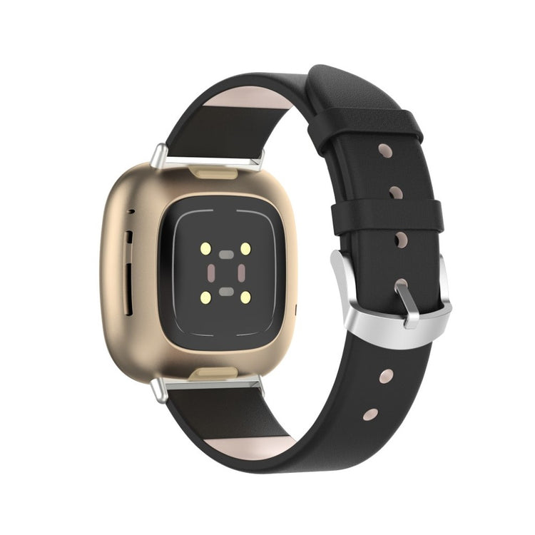 Rigtigt fint Fitbit Versa 3 / Fitbit Sense Silikone Rem - Sort#serie_1