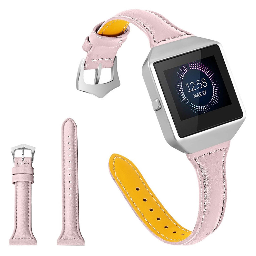 Meget holdbart Fitbit Blaze Ægte læder Rem - Pink#serie_9