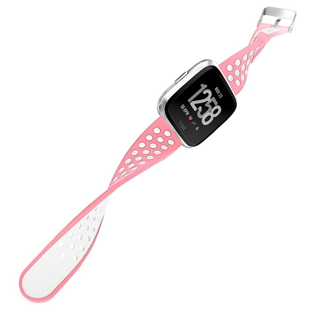 Meget holdbart Fitbit Versa Silikone Rem - Pink#serie_1