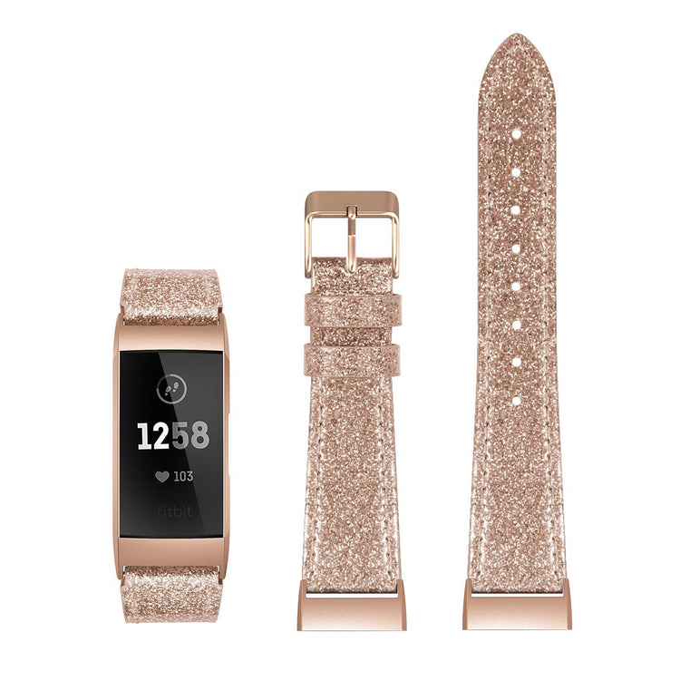 Meget godt Fitbit Charge 3 Ægte læder Rem - Pink#serie_4