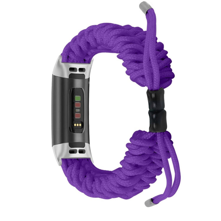 Meget skøn Fitbit Charge 3 / Fitbit Charge 4 Nylon Rem - Lilla#serie_3