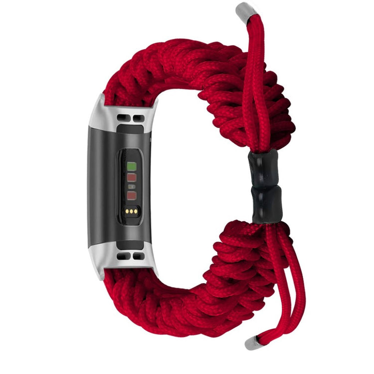 Meget skøn Fitbit Charge 3 / Fitbit Charge 4 Nylon Rem - Rød#serie_4