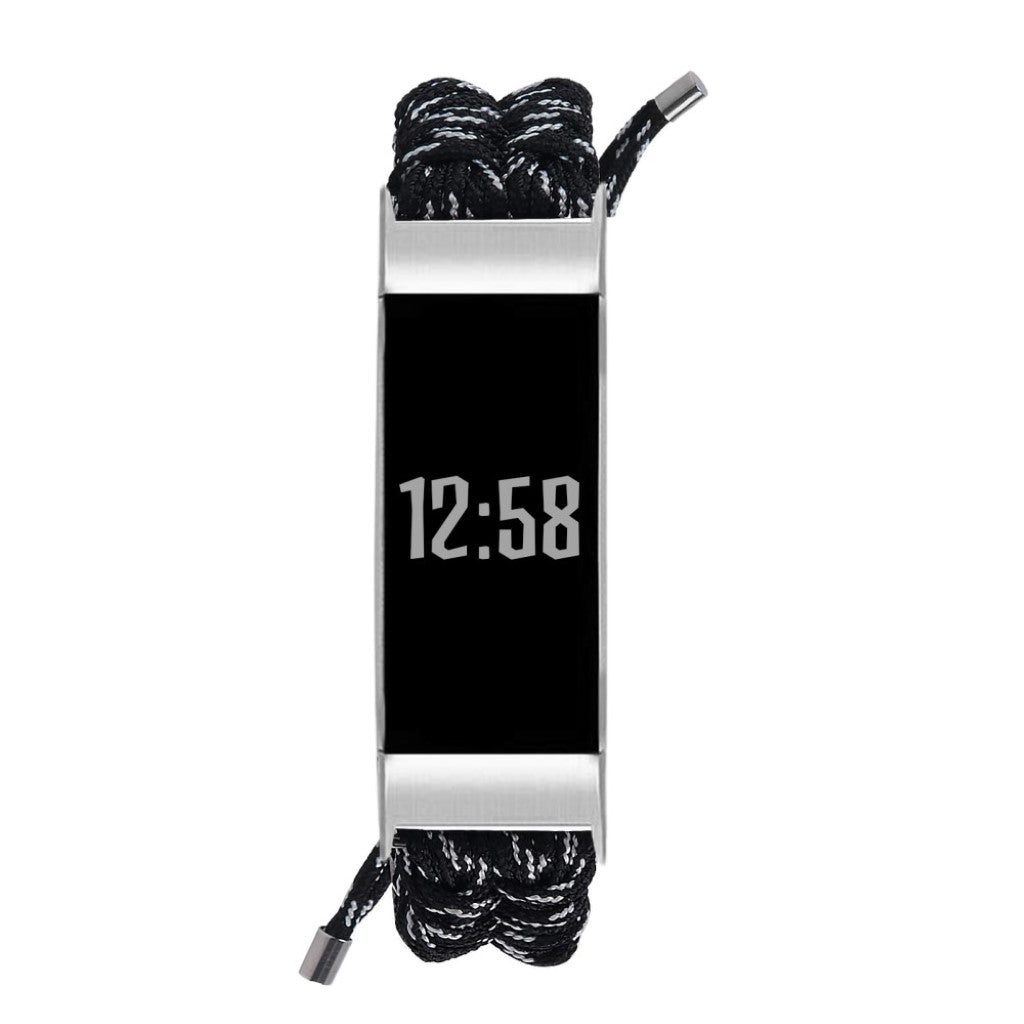 Meget skøn Fitbit Charge 3 / Fitbit Charge 4 Nylon Rem - Sort#serie_7