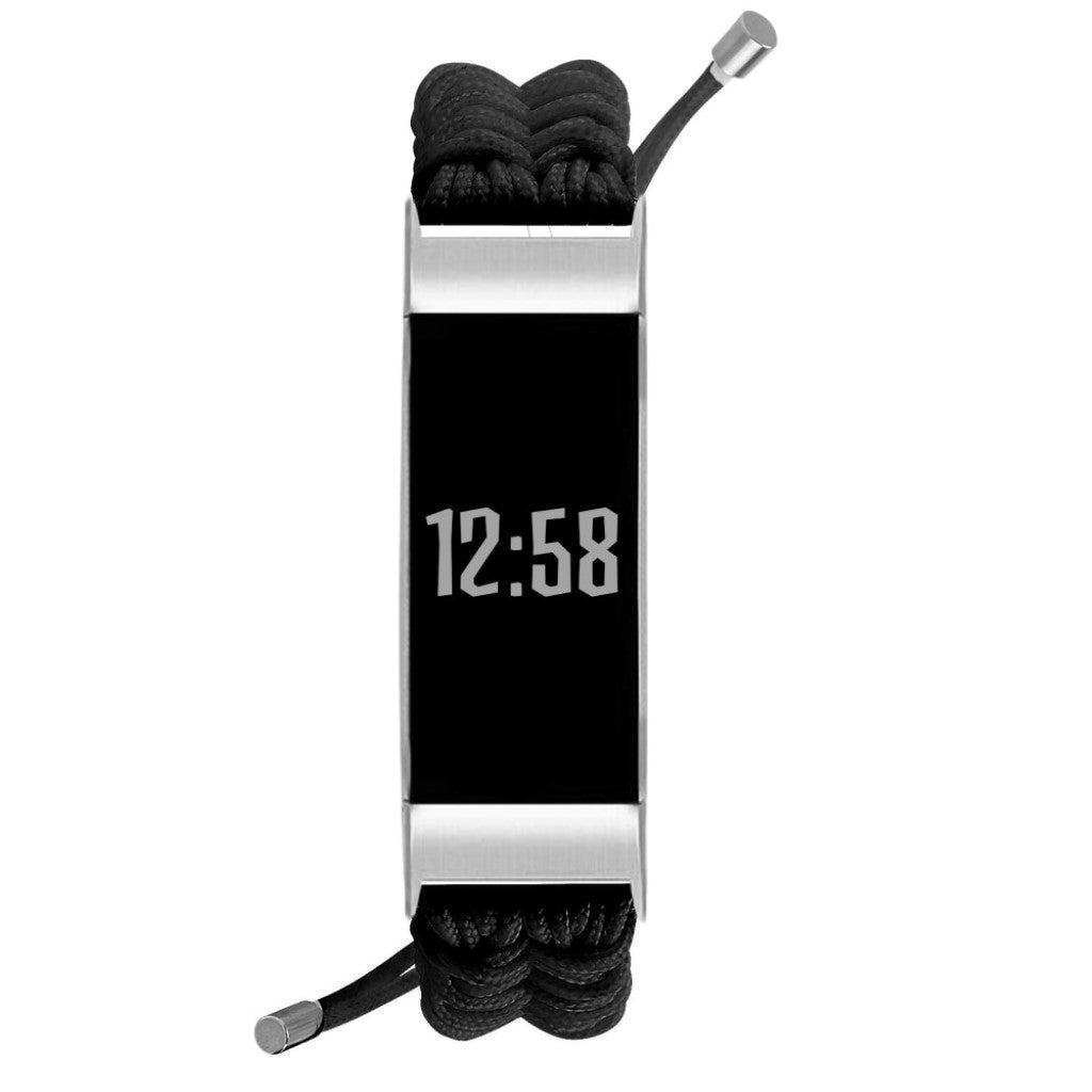 Helt vildt kønt Fitbit Charge 3 / Fitbit Charge 4 Nylon Rem - Sort#serie_9