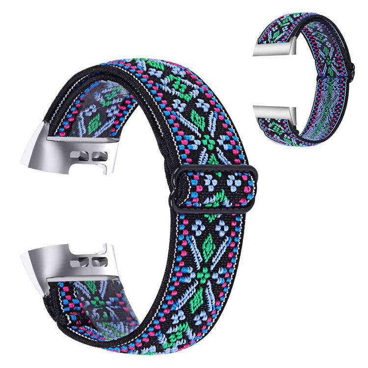 Super fint Fitbit Charge 4 / Fitbit Charge 3 Nylon Rem - Flerfarvet#serie_16