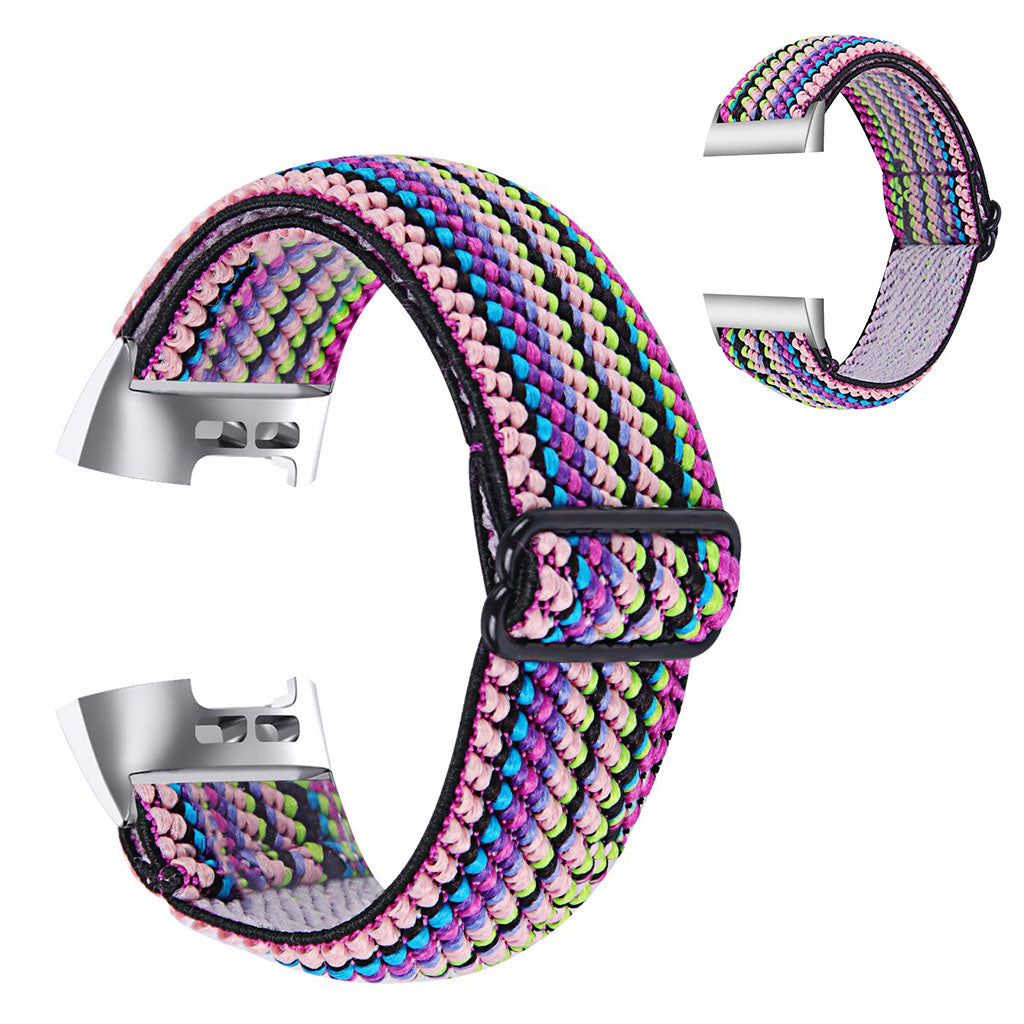 Super fint Fitbit Charge 4 / Fitbit Charge 3 Nylon Rem - Flerfarvet#serie_6