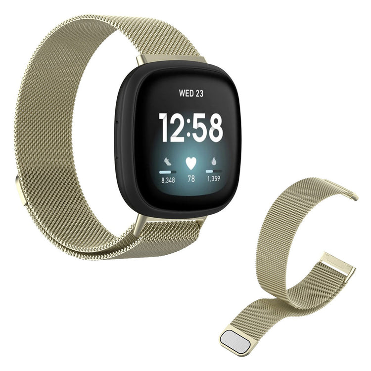 Kønt Fitbit Versa 3 / Fitbit Sense Metal Rem - Størrelse: L - Guld#serie_2