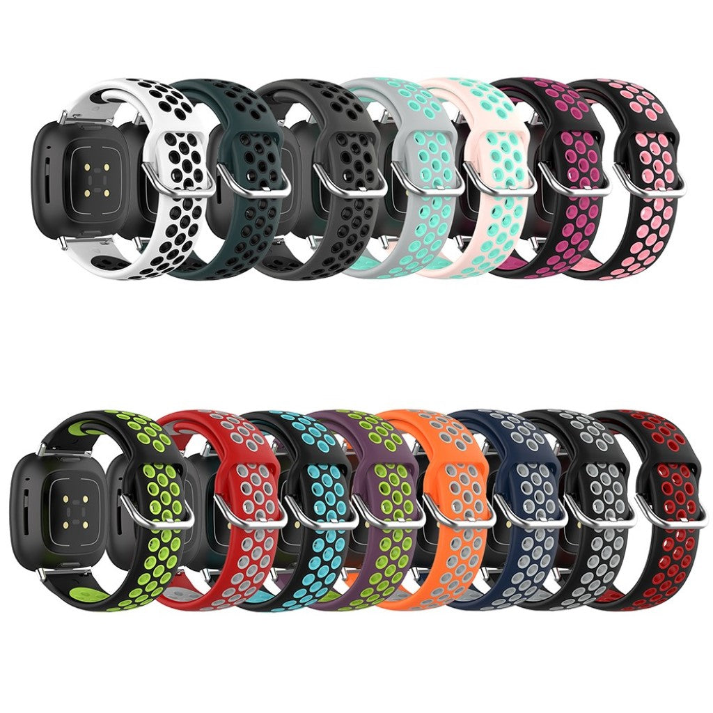 Super fint Fitbit Versa 3 / Fitbit Sense Silikone Rem - Sort#serie_1