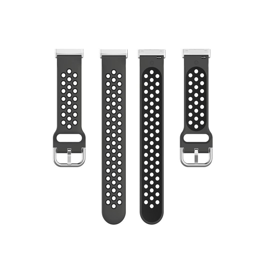 Super fint Fitbit Versa 3 / Fitbit Sense Silikone Rem - Sort#serie_12