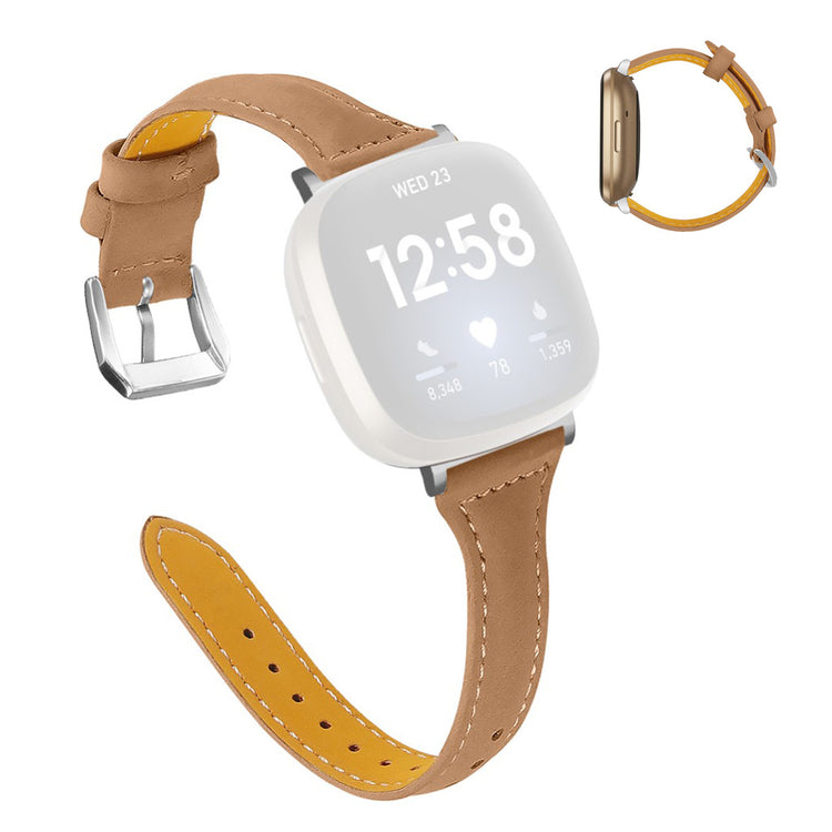 Stilren Fitbit Versa 3 / Fitbit Sense Ægte læder Rem - Brun#serie_5