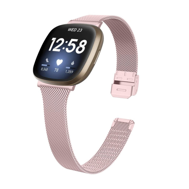 Meget holdbart Fitbit Versa 3 / Fitbit Sense Metal Rem - Pink#serie_4