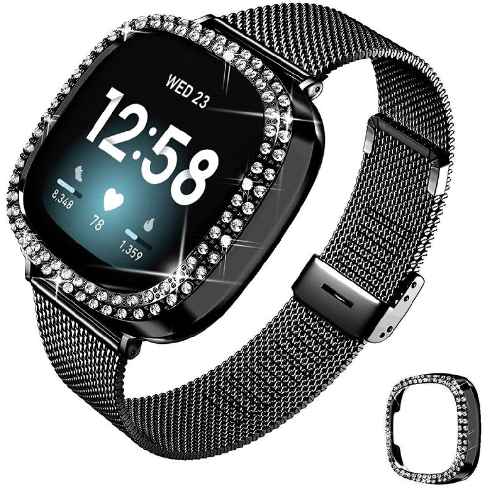 Fitbit Versa 3 Metal Rem - Sort#serie_2