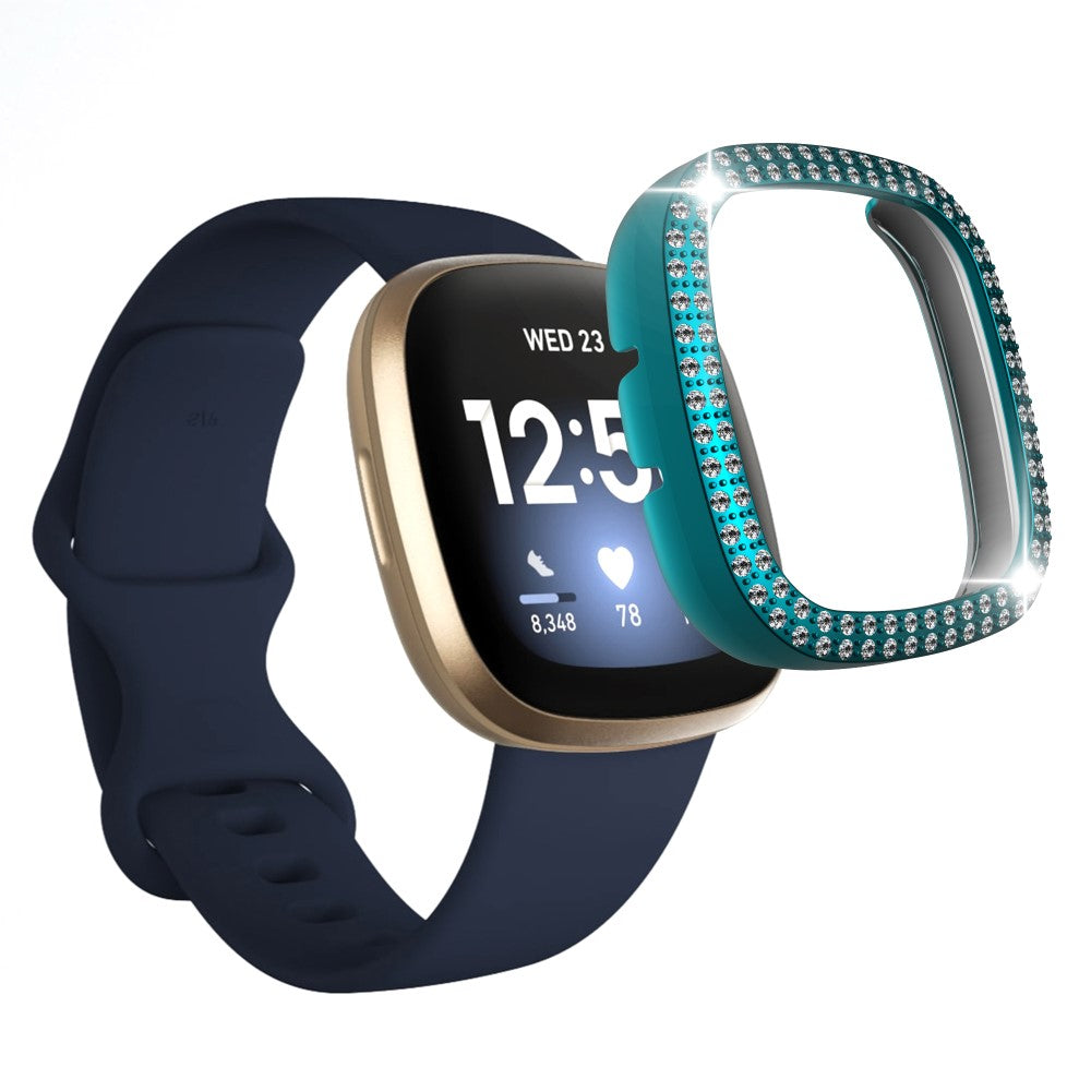 Fitbit Versa 3  Plastik og Rhinsten Bumper  - Grøn#serie_1