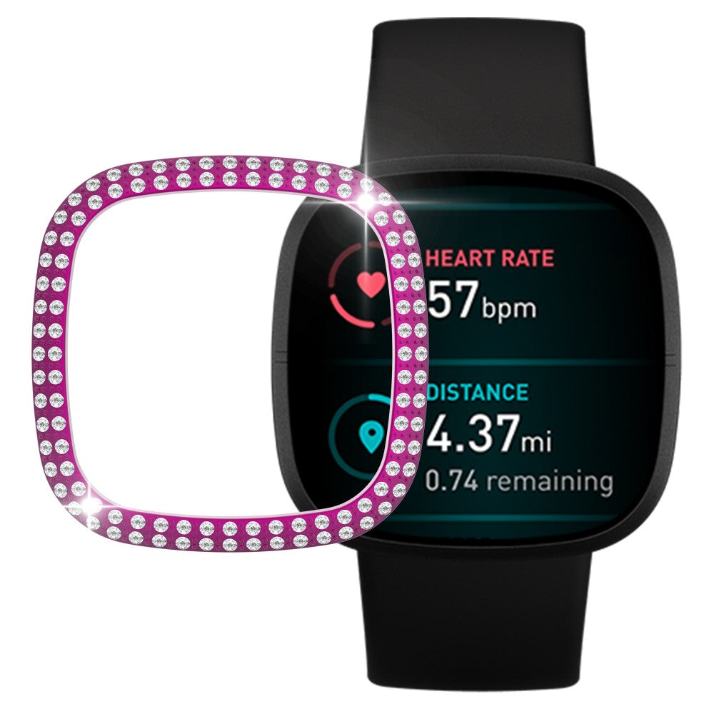 Fitbit Versa 3  Plastik og Rhinsten Bumper  - Lilla#serie_10