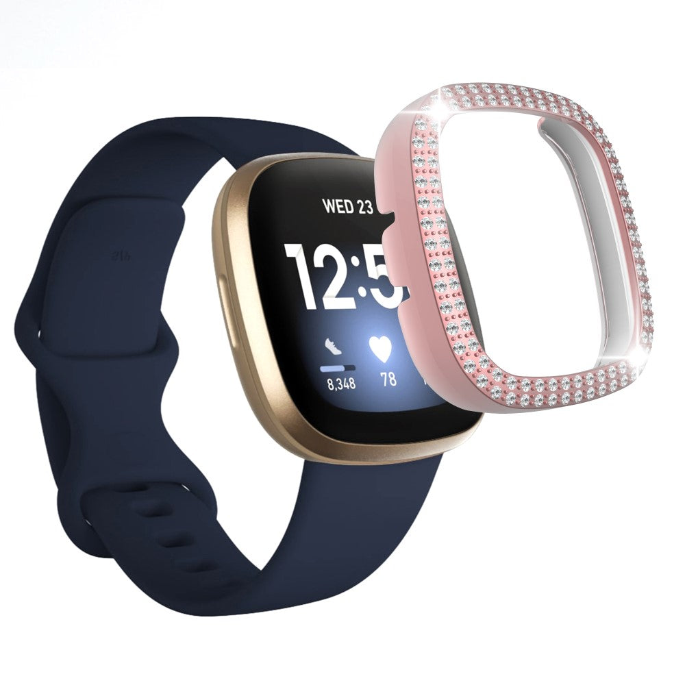 Fitbit Versa 3  Plastik og Rhinsten Bumper  - Pink#serie_2