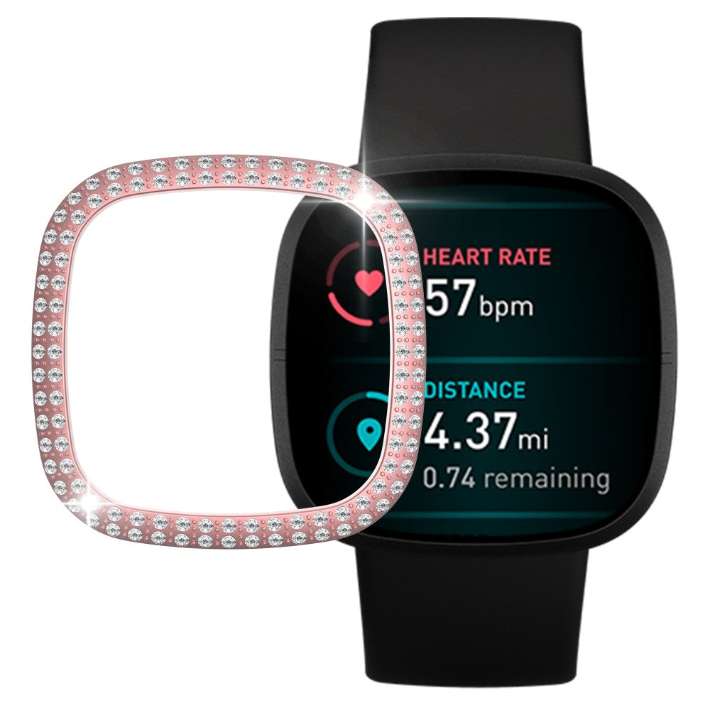 Fitbit Versa 3  Plastik og Rhinsten Bumper  - Pink#serie_2