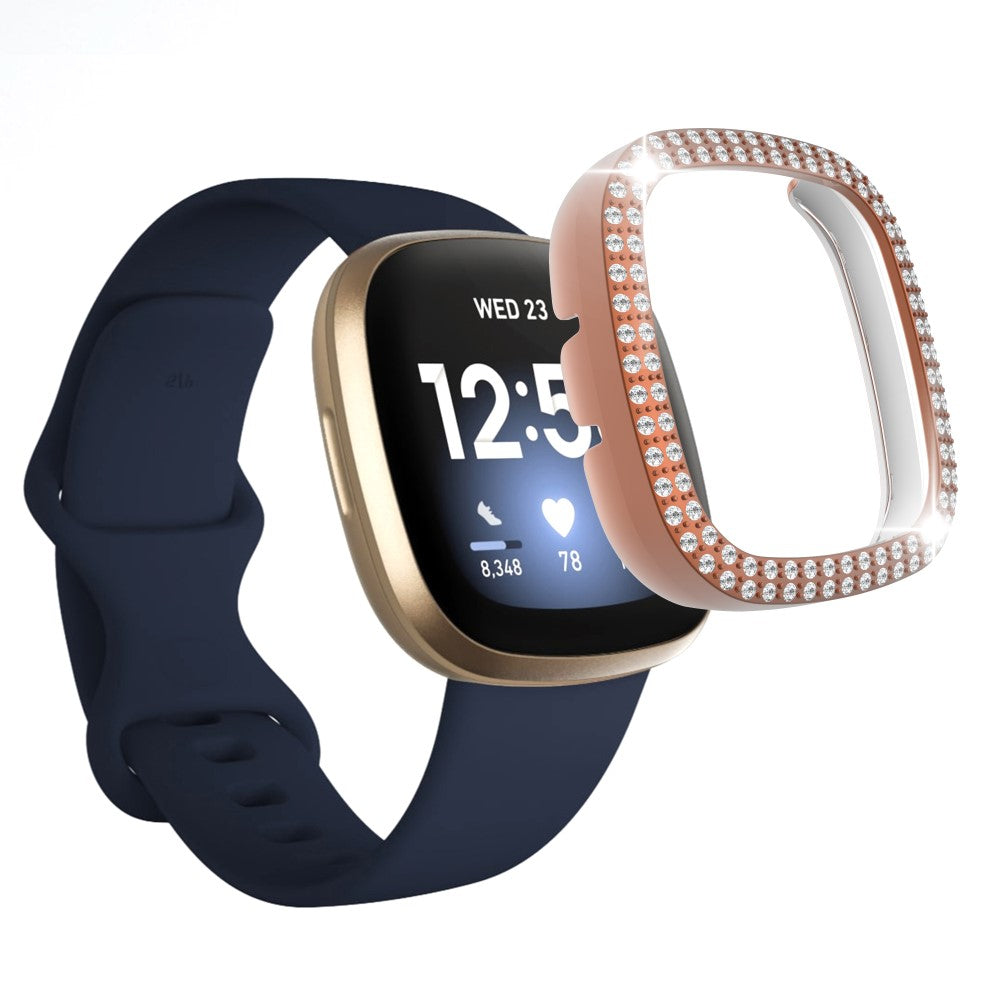 Fitbit Versa 3  Plastik og Rhinsten Bumper  - Guld#serie_7