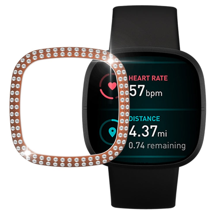 Fitbit Versa 3  Plastik og Rhinsten Bumper  - Guld#serie_7