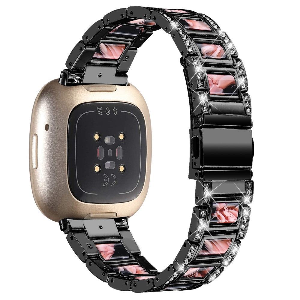 Helt vildt fed Fitbit Versa 3 Metal og Rhinsten Rem - Flerfarvet#serie_7