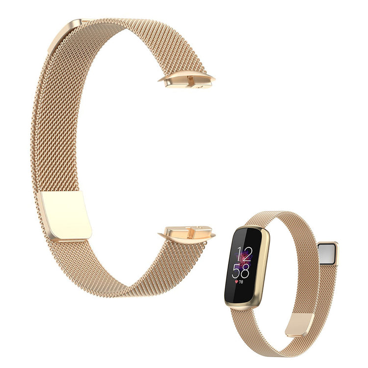 Super pænt Fitbit Luxe Metal Rem - Guld#serie_3