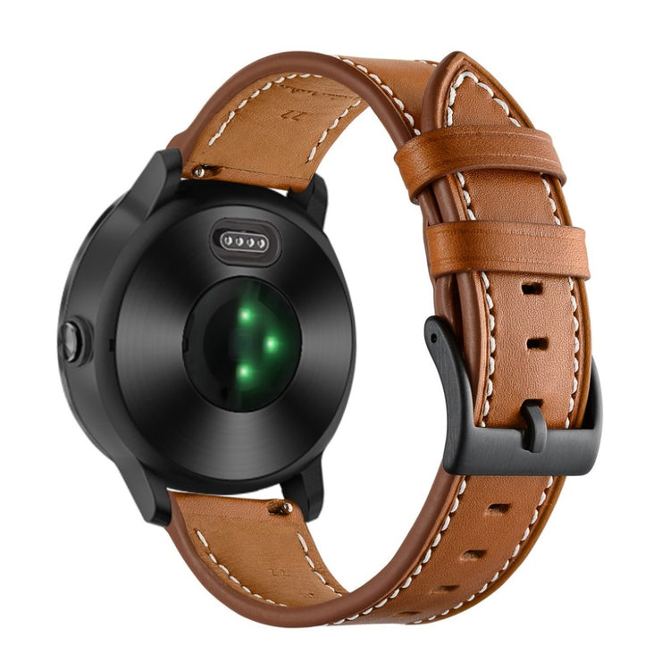 Fed Garmin Vivoactive 3 / Garmin Vivomove HR Ægte læder Rem - Brun#serie_1