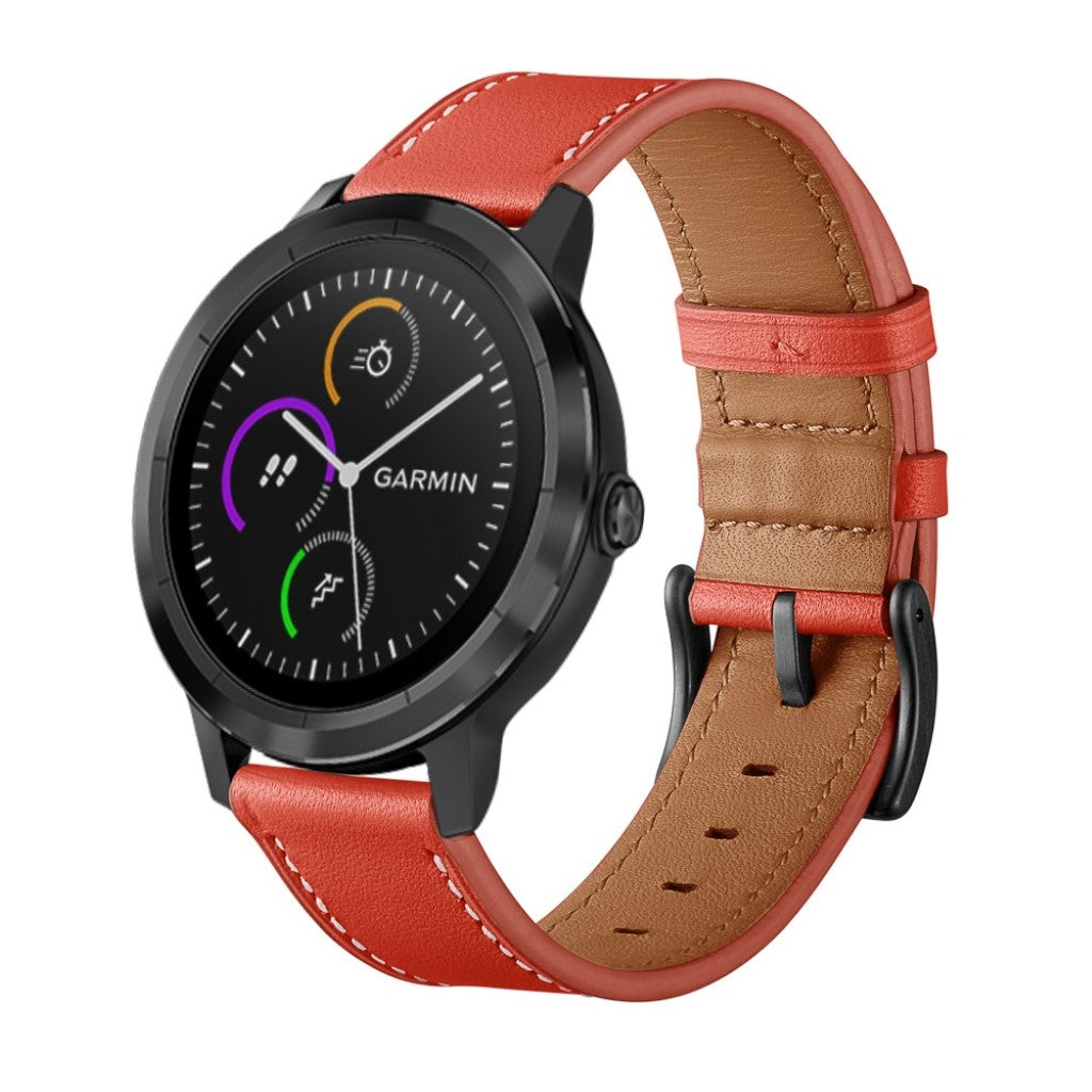 Fed Garmin Vivoactive 3 / Garmin Vivomove HR Ægte læder Rem - Rød#serie_4