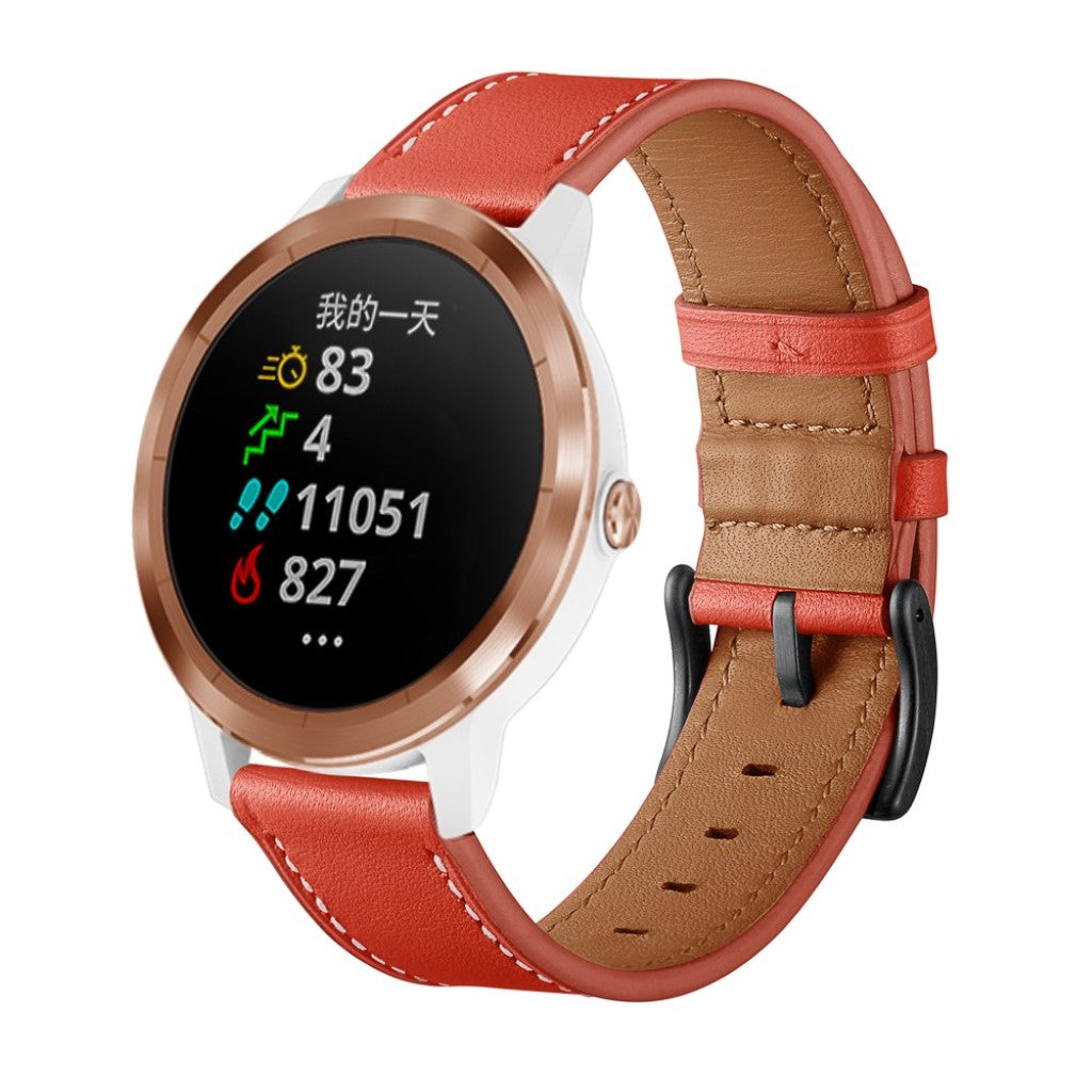 Fed Garmin Vivoactive 3 / Garmin Vivomove HR Ægte læder Rem - Rød#serie_4