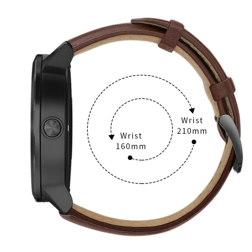 Fed Garmin Vivoactive 3 / Garmin Vivomove HR Ægte læder Rem - Brun#serie_3