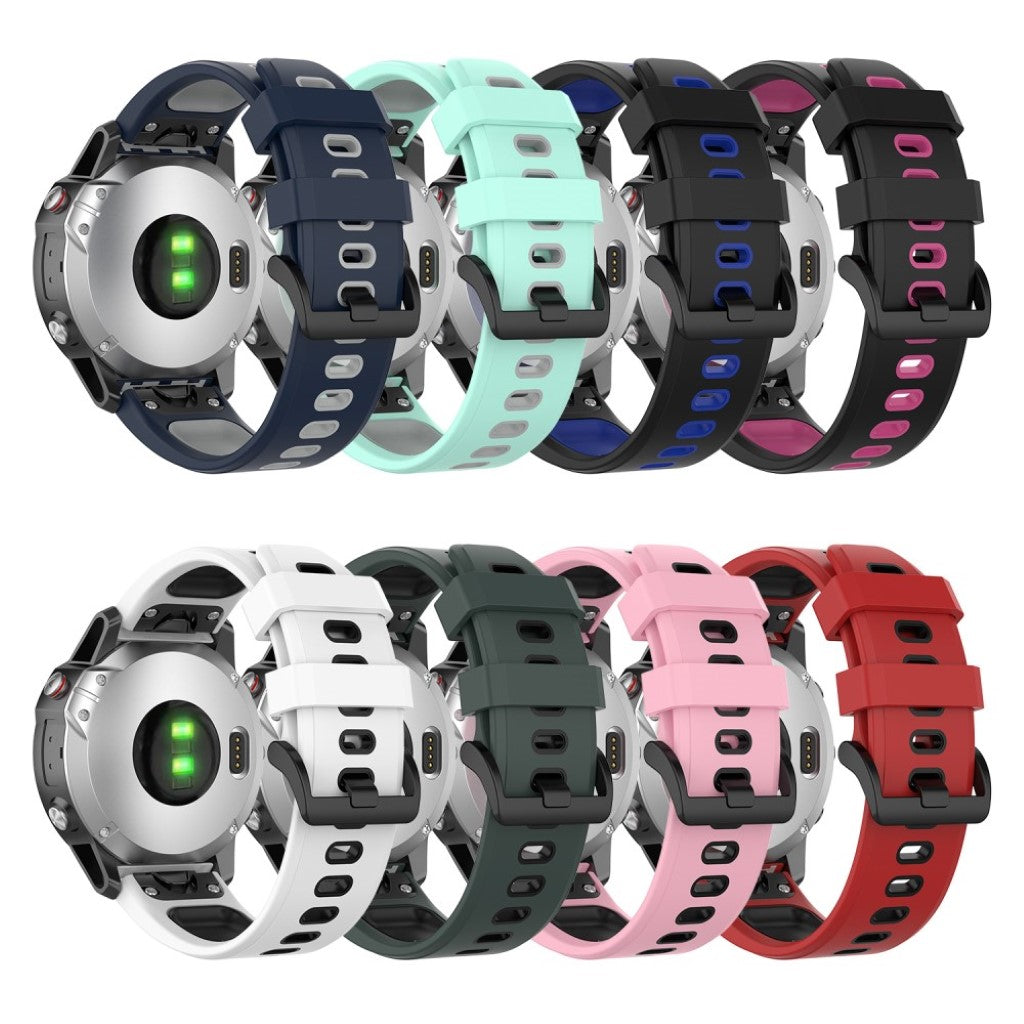 Superflot Garmin Fenix 6 / Garmin Fenix 5 Silikone Rem - Sort#serie_1