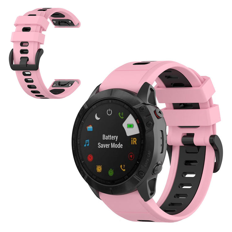 Super fint Garmin Fenix 6X Silikone Rem - Pink#serie_4