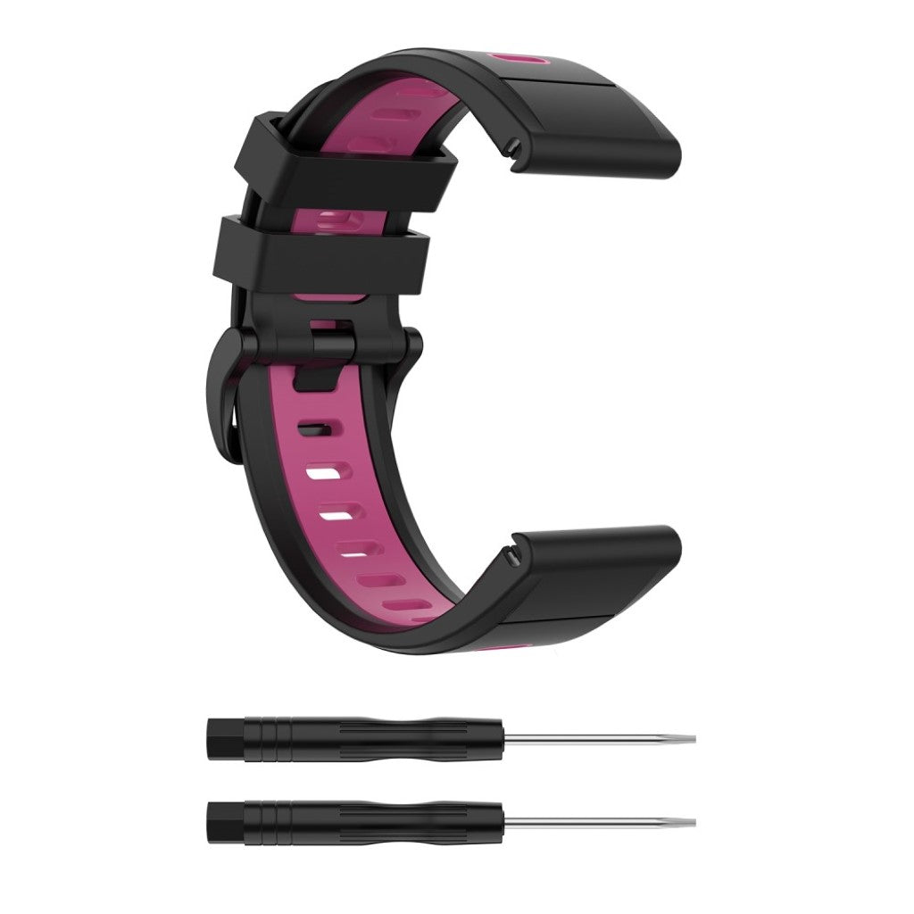 Super fint Garmin Fenix 6X Silikone Rem - Sort#serie_7