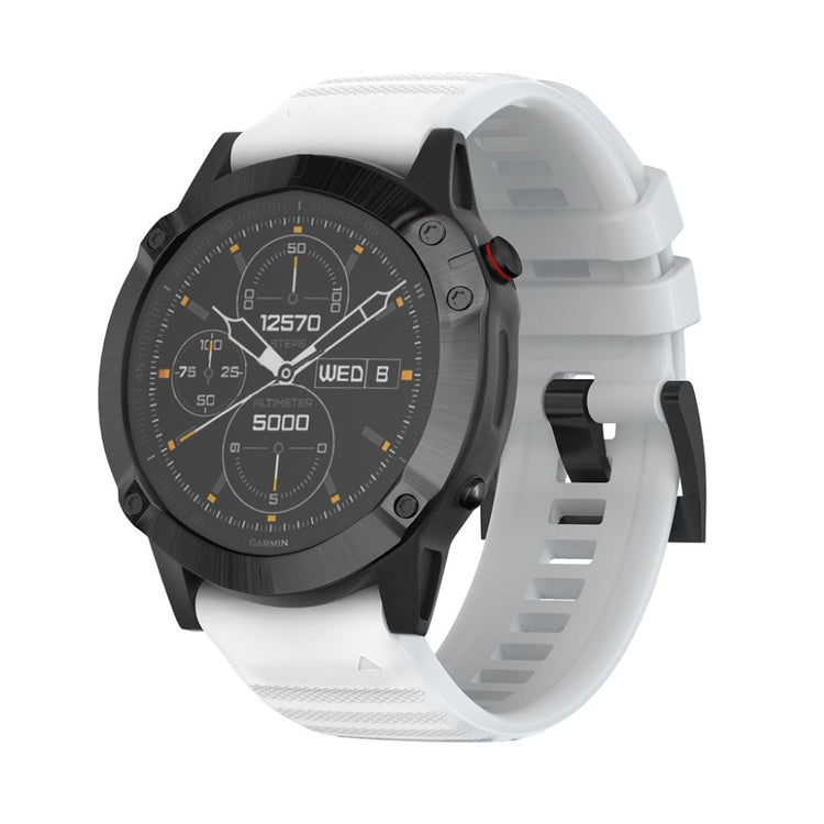 Kønt Garmin Fenix 6X Pro / Garmin Fenix 6X Silikone Rem - Hvid#serie_5