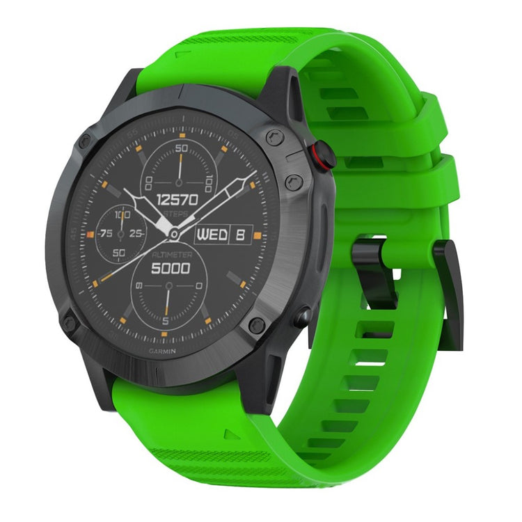 Kønt Garmin Fenix 6X Pro / Garmin Fenix 6X Silikone Rem - Grøn#serie_6