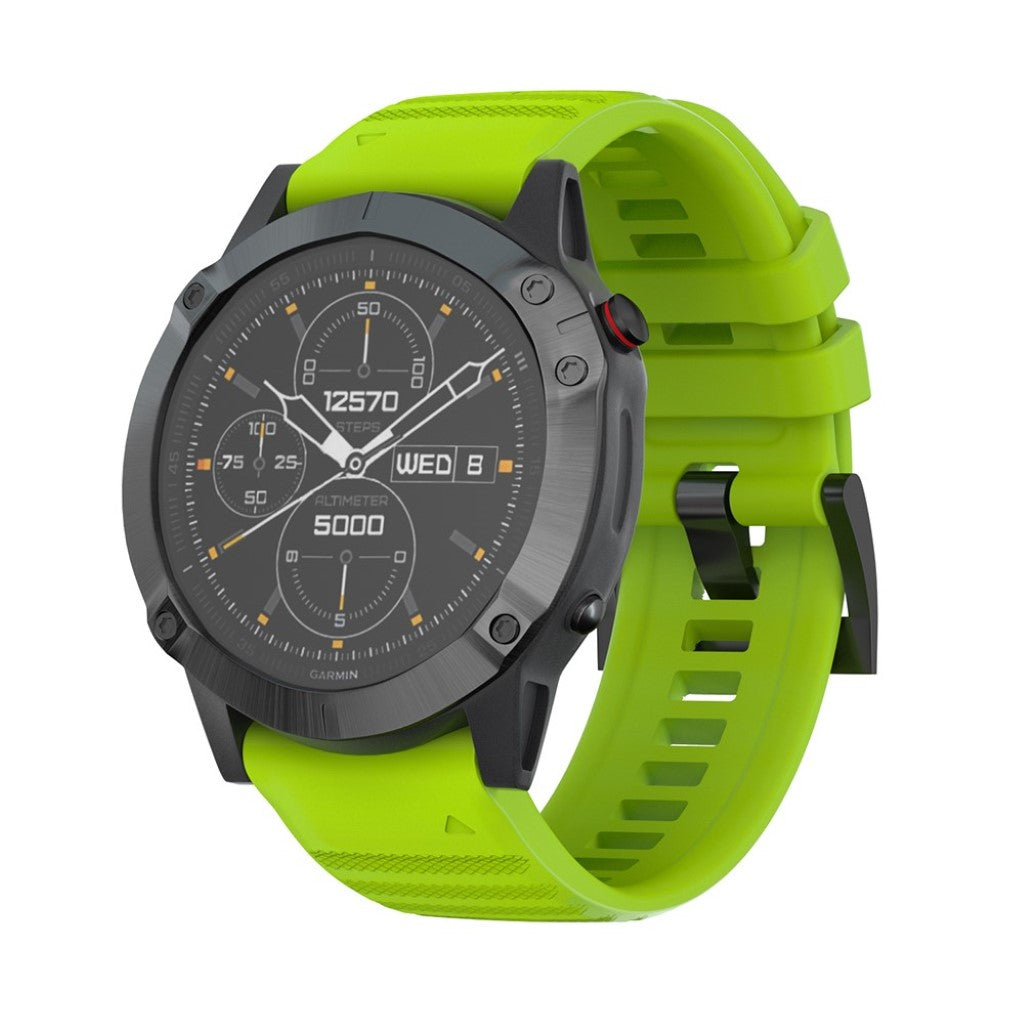 Kønt Garmin Fenix 6X Pro / Garmin Fenix 6X Silikone Rem - Grøn#serie_8