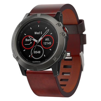 Smuk Garmin Fenix 5X / Garmin Tactix Charlie Kunstlæder Rem - Brun#serie_026