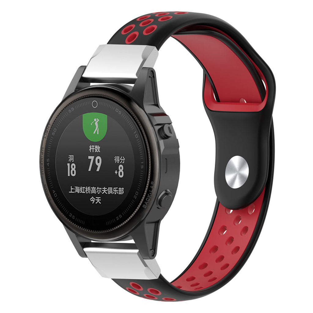 Helt vildt fantastisk Garmin Fenix 5S Silikone Rem - Sort#serie_4